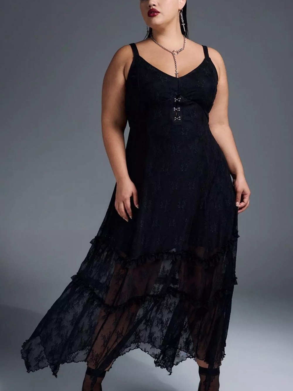 Black Lace Maxi Dress